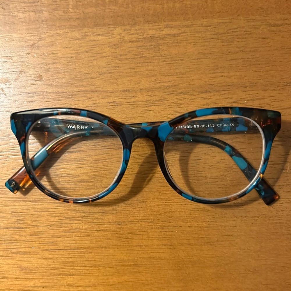 Warby Parker Remy teal tortoise glasses